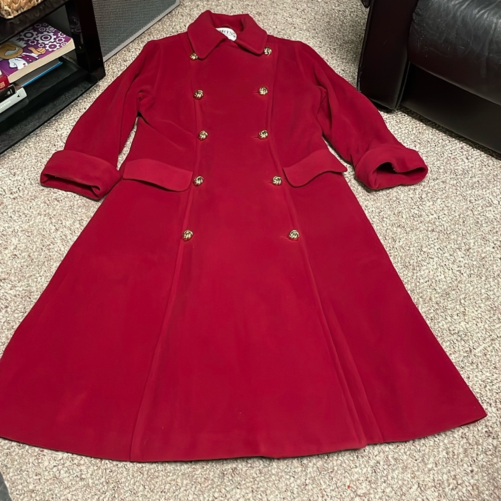 Vintage ports international ankle length gold button coat
